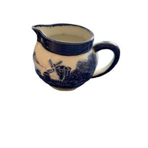 Cobalt blue and white Ceramic creamer/small pitcher made in Japan